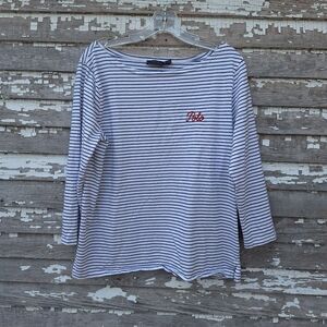 Polo by Ralph Lauren Navy and White Striped Top